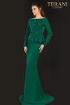 Terani Couture 2021M2988 Long Sleeves Trumpet Long Dress