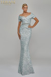 Terani Couture 1921M0727 Pleated Mock Two-Piece Long Gown