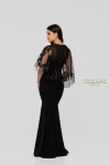 Terani Couture 1912M9350 Sheer Sleeves Plunging V-neck Gown