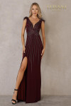 Terani Couture 2215P0036 Sleeveless V-Neck Beaded Long Gown