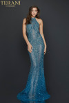 Terani Couture 2011P1080 Halter Neck Beaded Illusion Dress