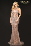 Terani Couture 2011P1080 Halter Neck Beaded Illusion Dress