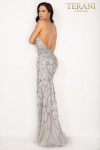 Terani Couture 2012P1463 Swirling Beaded Halter V-Neck Gown