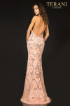 Terani Couture 2012P1463 Swirling Beaded Halter V-Neck Gown