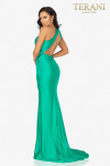 Terani Couture 2011P1066 One Shoulder High Slit Prom Dress