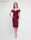 Terani Couture 1811C6001 Off Shoulder Knee Length Dress
