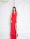 Terani Couture 1811E6103 Sleeveless Deep Vneck Long Gown