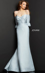 Jovani 09420 Off Shoulder Puff Quarter Sleeves Evening Dress