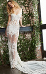 Jovani S65052 Beaded Off the Shoulder Sheer Wedding Dress
