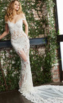 Jovani S65052 Beaded Off the Shoulder Sheer Wedding Dress