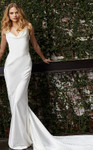 Jovani JB03910 Sleeveless Cowl Neck Fitted Bridal Dress
