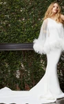 Jovani JB07360 Cape Bodice One Shoulder Sheath Bridal Dress