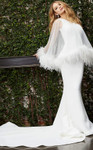 Jovani JB07360 Cape Bodice One Shoulder Sheath Bridal Dress