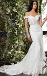 Jovani JB07161 Corset Bodice Off Shoulder Lace Bridal Dress