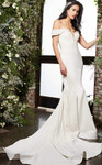 Jovani JB07135 Drape Sleeve Off Shoulder Sheath Bridal Dress