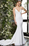 Jovani JB06667 Spaghetti Strap Embroidered Bridal Dress