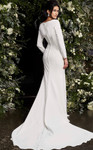 Jovani JB06911 Plunging V-Neck Long Sleeve Wedding Dress