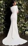 Jovani JB06911 Plunging V-Neck Long Sleeve Wedding Dress