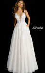 Jovani JB61340 Plunging Neckline Sleeveless Wedding Ballgown