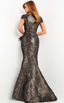 Jovani 06707 Cap Sleeve V-Neck Ruched Long Evening Dress