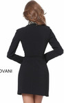 Jovani M03416 Long Sleeves Double Button Blazer Dress