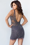 Jovani 05118 Sleeveless Sheer Bodice Beaded Cocktail Dress