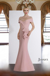 Janique 1936 Off Shoulder Ruffled Accent Mermaid Long Gown