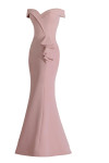 Janique 1936 Off Shoulder Ruffled Accent Mermaid Long Gown