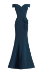 Janique 1936 Off Shoulder Ruffled Accent Mermaid Long Gown