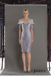 Janique 1939 Off-shoulder Folded Neck Short Sleeves Dress