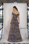 Janique 5621 Off Shoulder Inverted Basque Long A-Line Gown