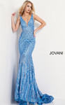 Jovani 03570 Sleeveless Plunging Neck Embellished Prom Dress