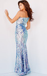 Jovani 05664 Asymmetrical Neck One Shoulder Sequin Gown