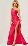 Jovani 07536 Asymmetrical Neck Satin One Shoulder Prom Dress