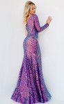 Jovani 24098 One Shoulder Violet Sequin Prom Long Dress