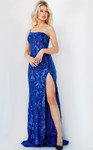 Jovani 07913 Sleeveless Embellished High Slit Sequin Dress