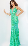 Jovani 23027 Sleeveless Low V-neck Sheath Prom Long Dress