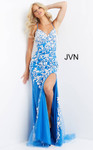 JVN by Jovani JVN06660 Floral Sleeveless V-neck Dress