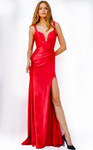 JVN by Jovani JVN24198 Sleeveless Low Back High Slit Dress