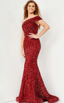 JVN by Jovani JVN23116 Sleeveless One Shoulder Sequin Dress