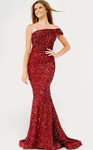 JVN by Jovani JVN23116 Sleeveless One Shoulder Sequin Dress