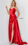 JVN by Jovani JVN07800 Sleeveless Pleated V-Neck Long Gown