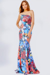 Jovani 23907 Strapless Asymmetrical Neck Fitted Long Dress