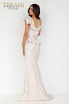 Terani Couture 2011M2167 V-neck Long Stretch Jacquard Dress