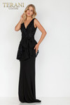 Terani Couture 2027E2938 Lace V-neck Peplum Evening Gown