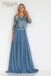Terani Couture 2027M3086 Bateau Neckline Sheer Sleeve Dress