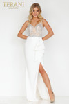 Terani Couture 2221E0352 Emerald Long Crepe Evening Dress