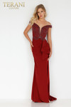 Terani Couture 2221M0381 Off Shoulder Plunging Neck Dress
