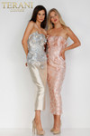 Terani Couture 231C0213 Jacquard Strapless Cocktail Dress