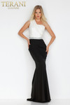 Terani Couture 231E0318 Ayesmatrick Neck One Shoulder Dress